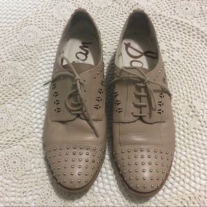 Sam Edelman Nude Lace Up Studded Oxford